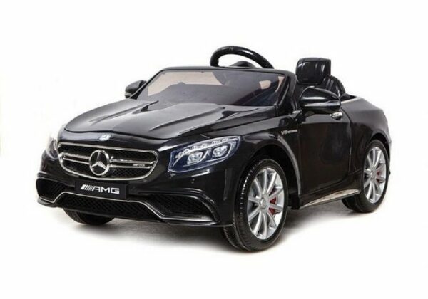 LEAN Toys Elektro-Kinderauto Kinder Elektroauto Mercedes Benz S63 AMG 12V zwei Motoren+LED schwarz