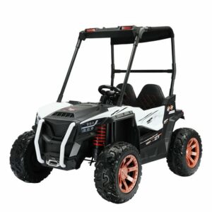 BoGi Elektro-Kinderauto Buggy JEEP Kinder Auto SUV Geländewagen Elektroauto 12V 4x390W weiß