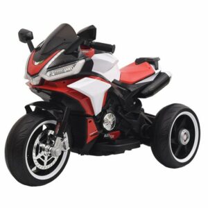 TOYAS Elektro-Kinderauto Kinder Dreirädriges Motorrad 12V Bluetooth MP3 USB Funktion LED Licht rot