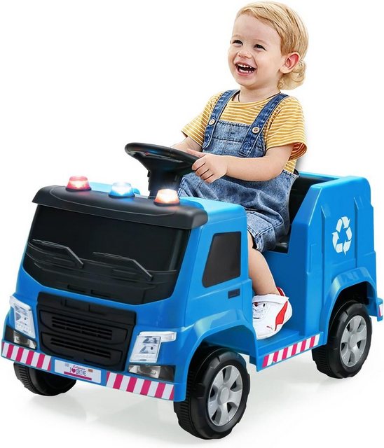 KOMFOTTEU Elektro-Kinderauto Recyclingwagen blau