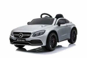 Smarty Elektro-Kinderauto Kinder Elektro Auto Mercedes C63 AMG silberfarben