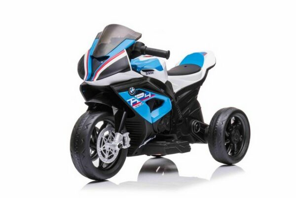 BoGi Elektro-Kindermotorrad BMW HP4 Kindermotorrad Kinder Polizei Motorrad 12V 2 Antriebe blau