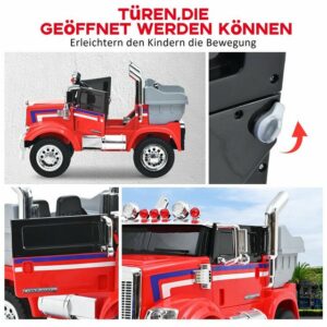 Merax Elektro-Kinderauto Dump Truck Kinder Feuerwehrauto