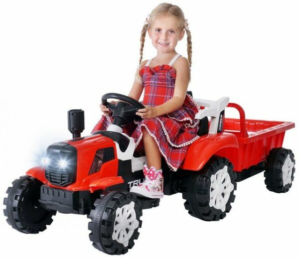 Actionbikes Motors Elektro-Kindertraktor Kinder Elektro Traktor mit Anhänger Fahrzeug inkl. Fernbedienung