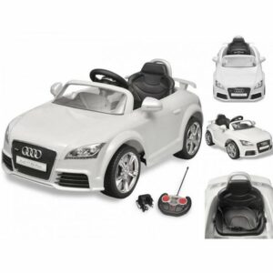 vidaXL Elektro-Kinderauto Kinderfahrzeug Auto Elektroauto Kinderauto Audi TT RS mit Fernsteuerun weiß