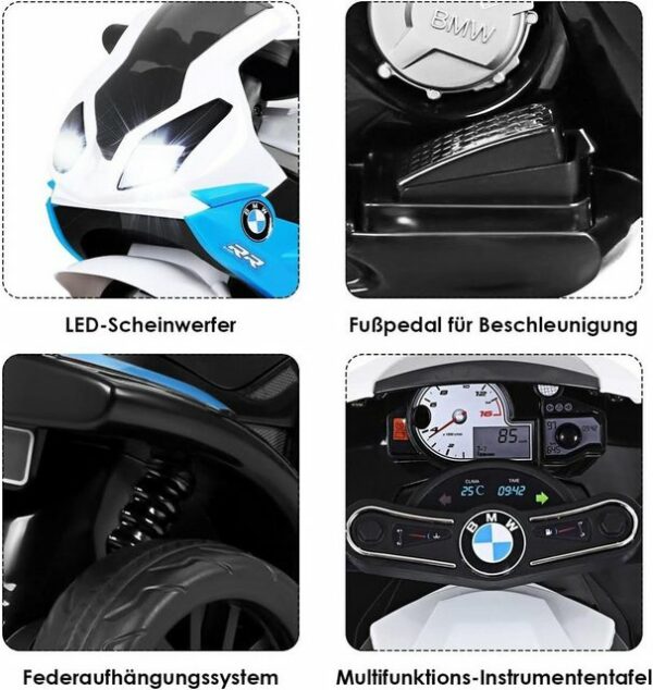 KOMFOTTEU Elektro-Kindermotorrad mit Musik & Lichter