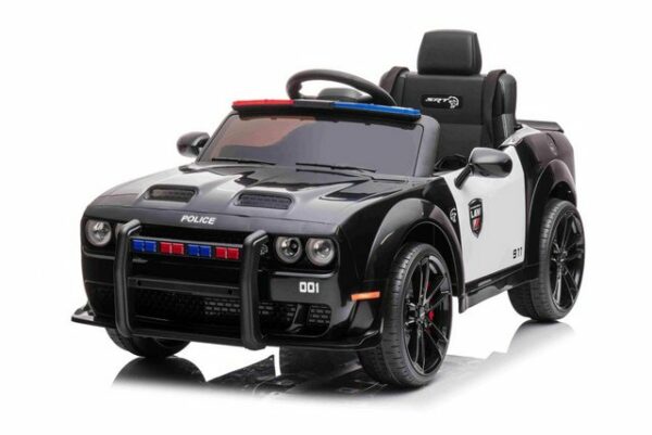 BoGi Elektro-Kinderauto Dodge Polizeiauto Sportwagen Elektrofahrzeug Kinderfahrzeug 12V 7Ah schwarz