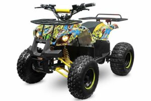 Smarty Elektro-Kinderquad Toronto Eco Graffiti Version midi Quad blau|bunt|gelb