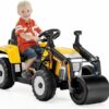 KOMFOTTEU Elektro-Kinderauto Trettraktor gelb