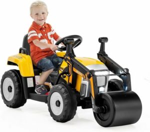 KOMFOTTEU Elektro-Kinderauto Trettraktor gelb