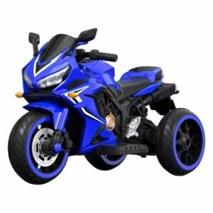 BoGi Elektro-Kindermotorrad Kinderfahrzeug Elektromotorrad 6V mit Bluetooth blau