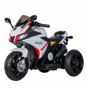 BoGi Elektro-Kindermotorrad Elektromotorrad Kinderfahrzeug 2x380W 6V weiß