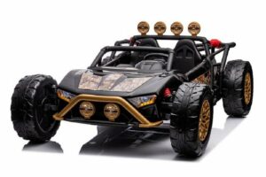 LeanTOYS Elektro-Kinderbagger Elektro Kinderauto "Buggy 168" 2x 200 Watt - Kinderbuggy 2-Sitzer schwarz