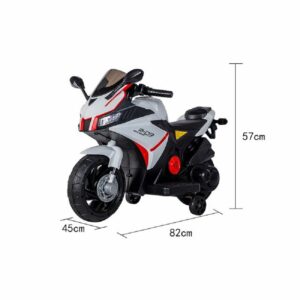 TOYAS Elektro-Kinderauto Kinder Motorrad 6V7AH Musik Licht Batterie Anzeige Lautstärkeregler weiß