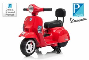 Kidix Elektro-Kindermotorrad Lizenz Vespa PX 150 Roller Scooter 18W Kinder Motorrad mit Stützräder blau