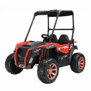 TOYAS Elektro-Kinderauto 2 Sitzer 12V Kinder Auto Gelände UTV LED Light App Control Buggy rot