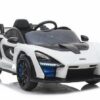 LEAN Toys Elektro-Kinderauto Kinder Elektroauto McLaren Senna Weiß Zwei Motoren + LED + Audio + FB