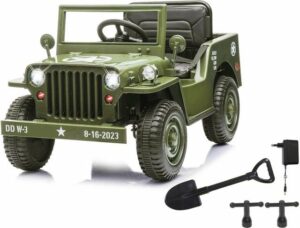 Jamara Elektro-Kinderauto Ride-on Jeep Willys MB Army grün