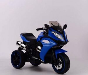 TOYAS Elektro-Kinderauto Kinder Dreirädriges Motorrad 2 Motoren Power Display 6V7AH blau