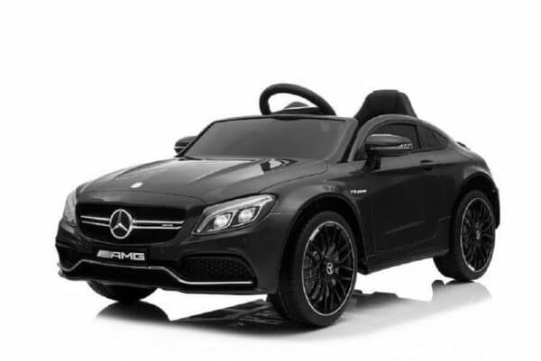 ES-Toys Elektro-Kinderauto Kinderfahrzeug - Elektro Auto "Mercedes C63 AMG" - lizenziert -Schwarz