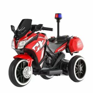 BoGi Elektro-Kinderauto Kindermotorrad Polizeimotorrad Kinderfahrzeug Elektromotorrad 6V rot