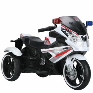 TOYAS Elektro-Kinderauto Kinder Dreirad Elektro Motorrad 12V4.AH mit USB Front-Licht weiß