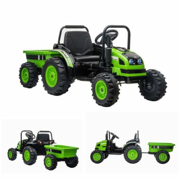 ES-Toys Elektro-Kinderauto Kinder Elektro Traktor 388 mit Anhänger