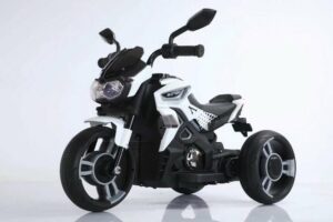 BoGi Elektro-Kinderauto Kindermotorrad Elektro Dreirad Elektromotorrad Motorrad BA1188F3 weiß