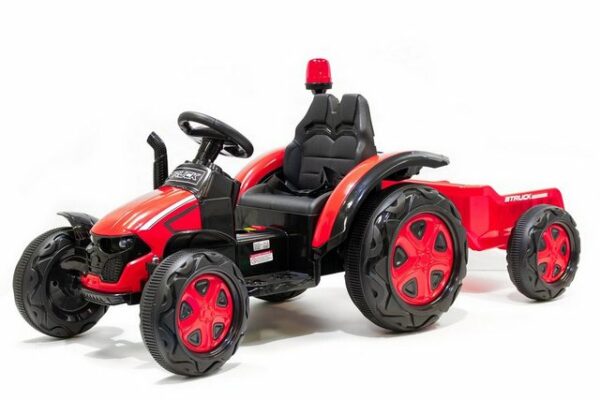 Smarty Elektro-Kinderauto Kidcars Traktor mit Anhänger weiß