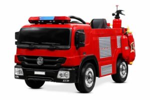 Kidix Elektro-Kinderauto Kinder Elektro Feuerwehrauto Auto 2x35W Kinderauto Kinderfahrzeug rot