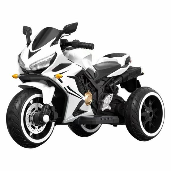 TOYAS Elektro-Kinderauto Kinder Elektro-Motorrad 6V 4Ah-Akku Bluetooth MP3 USB LED-Licht weiß