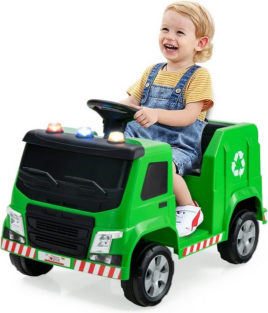 KOMFOTTEU Elektro-Kinderauto Recyclingwagen grün