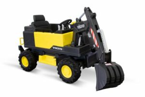 Kidix Elektro-Kinderauto Elektro Kinderauto Volvo Excavator Bagger mit Lizenz 2x 35W 12V/10Ah grün