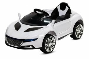 Kidix Elektro-Kinderauto Kinder Elektro AD R-Coupe 2x18W Kinderfahrzeug Kinderauto weiß