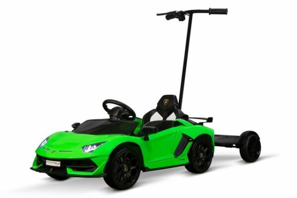 Kidix Elektro-Kinderauto Schiebebügel & Stehplatz Kinder Elektro Lamborghini Kinderauto grün