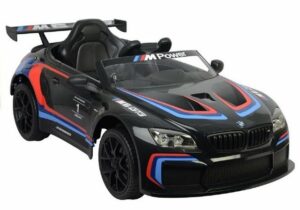 LEAN Toys Elektro-Kinderauto Elektro Kinderfahrzeug BMW M6 GT3 Schwarz zwei Motoren+LED+Audio+FB