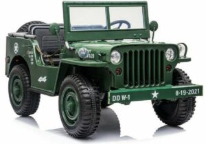 LEAN Toys Elektro-Kinderauto Kinder Elektroauto JEEP grün ALLRAD+FB+Audio+LED