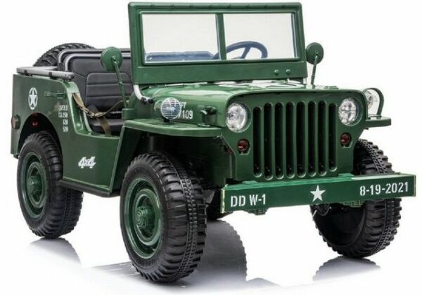LEAN Toys Elektro-Kinderauto Kinder Elektroauto JEEP grün ALLRAD+FB+Audio+LED