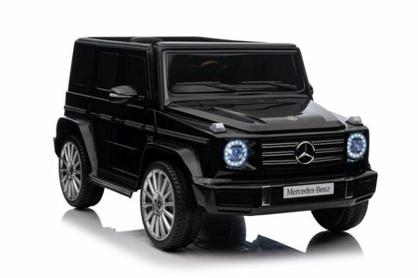 LEAN Toys Elektro-Kinderauto Kinder Elektroauto Mercedes G500 Schwarz 4x4+FB+LED+Audio