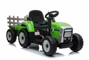 ES-Toys Elektro-Kinderauto Kinderfahrzeug - Elektro Auto Traktor mit Anhänger -12V Akku